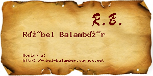 Rábel Balambér névjegykártya